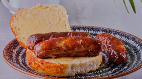 Cumberland Sausage Bap with Brown Sauce