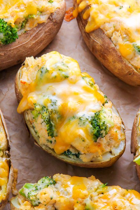 Broccoli & Cheddar Stuffed Potatoes
