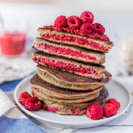 Jam & Custard Stuffed Pancakes