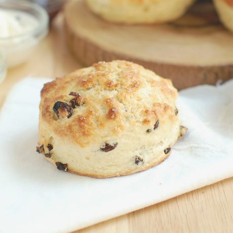 Raisin & Cinnamon Breakfast Scones (Quick Soda Method)