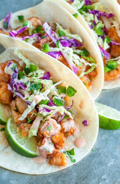 Shrimp Tacos with Slaw